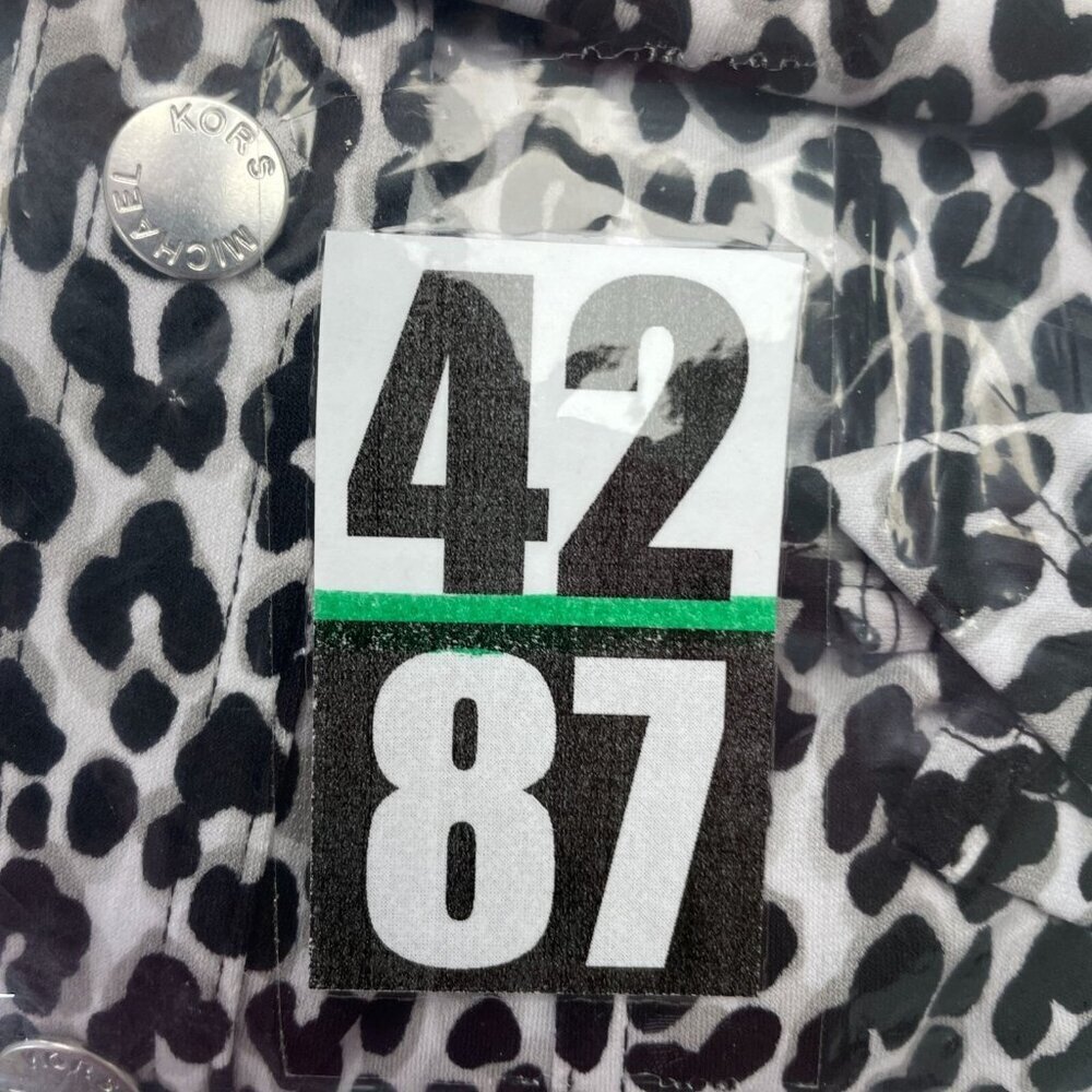 Michael Kors Womens Sleeveless Leopard Print Button-Down Shirt L NWT 4287 - Picture 7 of 8